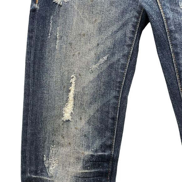 NWT Remix by Rock Revival Straight Leg Jeans in Destroyed Indigo Wash Size 24 - Picture 10 of 16